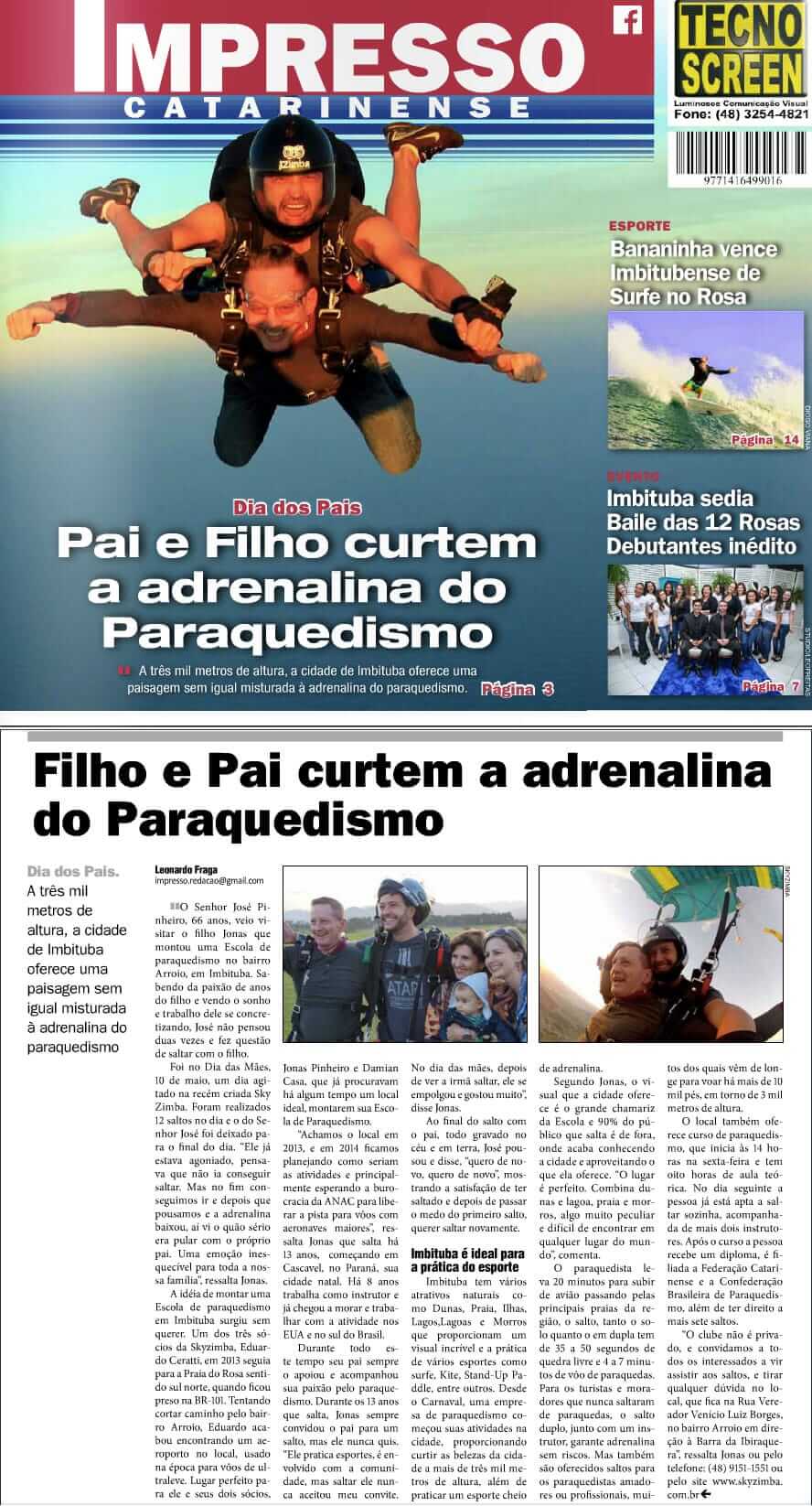 Pai e Filho curtem a adrenalina do Paraquedismo